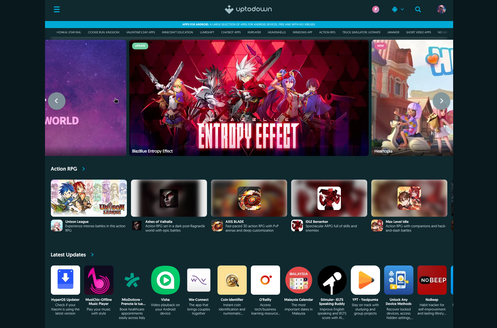 Screenshot of Uptodown app marketplace showing the software distribution platform